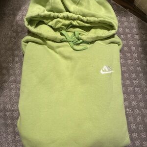 Nike Light Green Pullover Hoodie with White Logo